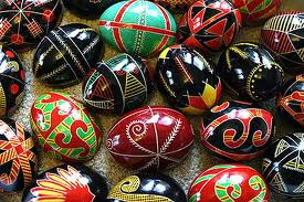 From Wikepedia: The real deal, pysanky from the Volyn, Ukraine, where my mother was born. 