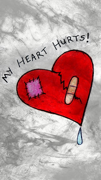 HD wallpaper my heart hurts art broken drawn emo gothic hurting loss love pain sad tear words thumbnail